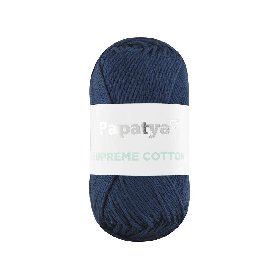 Lana Papatya Cotton Supreme Azul Oscuro # 5280 x 50 gramos