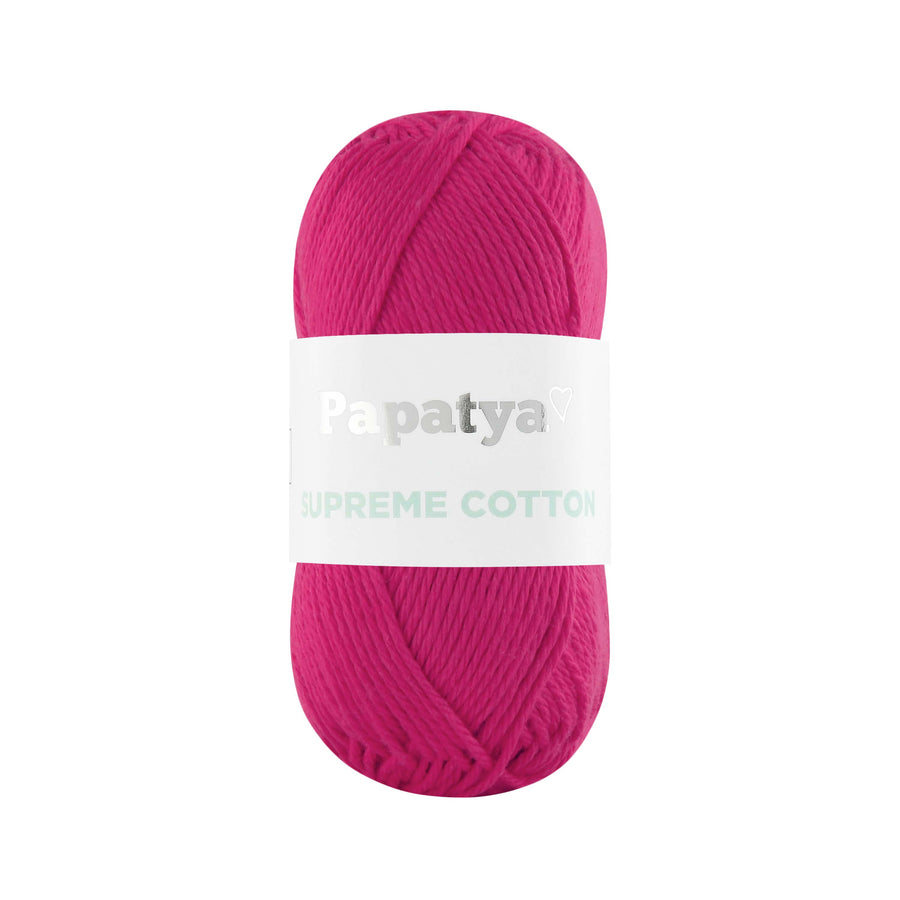 Lana Papatya Cotton Supreme Fucsia # 4060 x 50 gramos