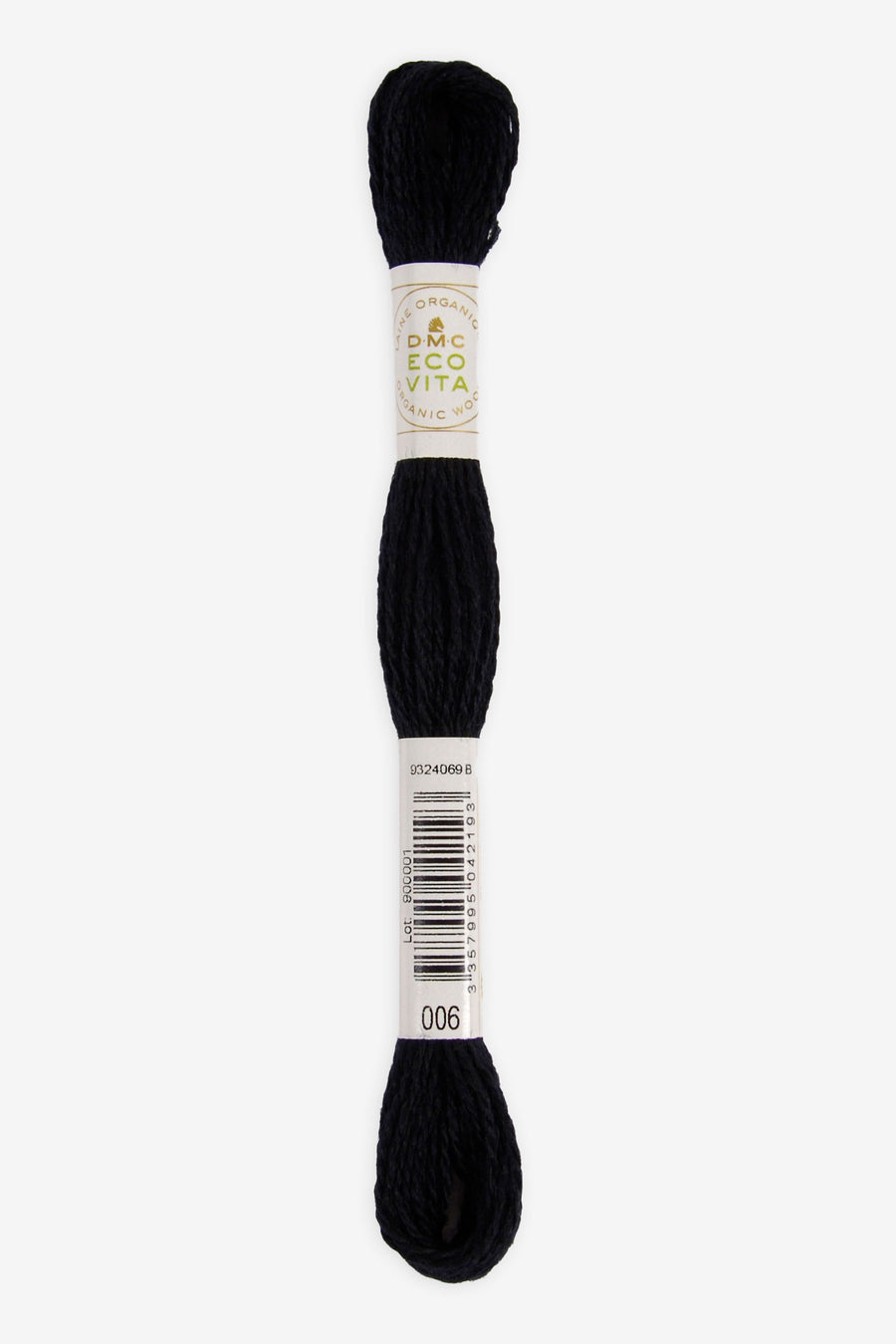 Lana Fina Organica para Bordar DMC Ecovita - 006 - Negro