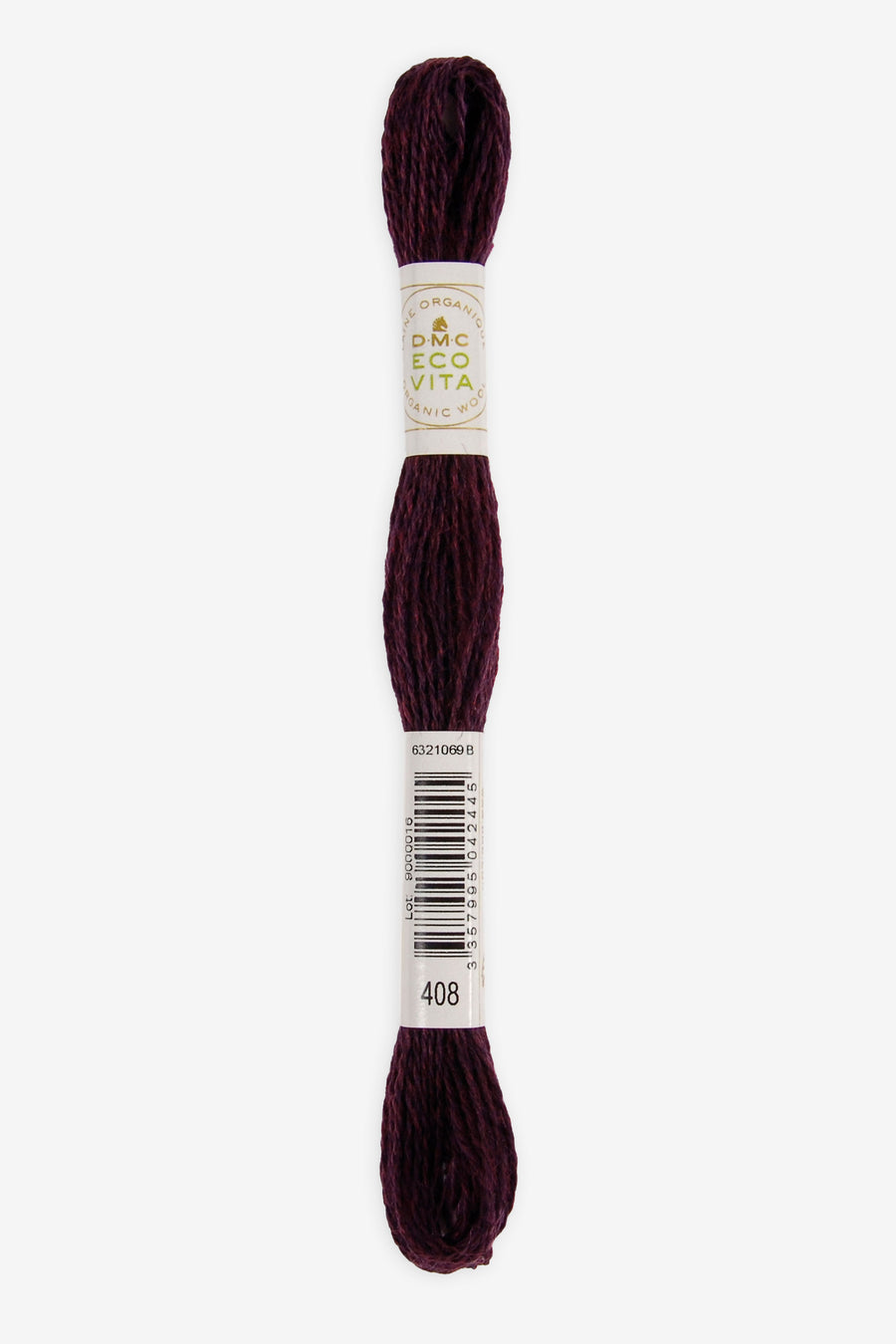 Lana Fina Organica para Bordar DMC Ecovita - 408 - Vinotinto