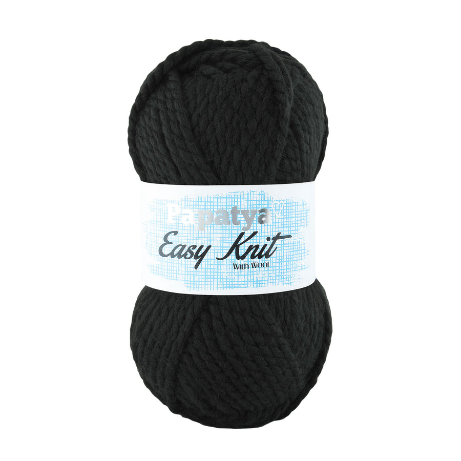 Lana Papatya Easy Knit Negro # 2000