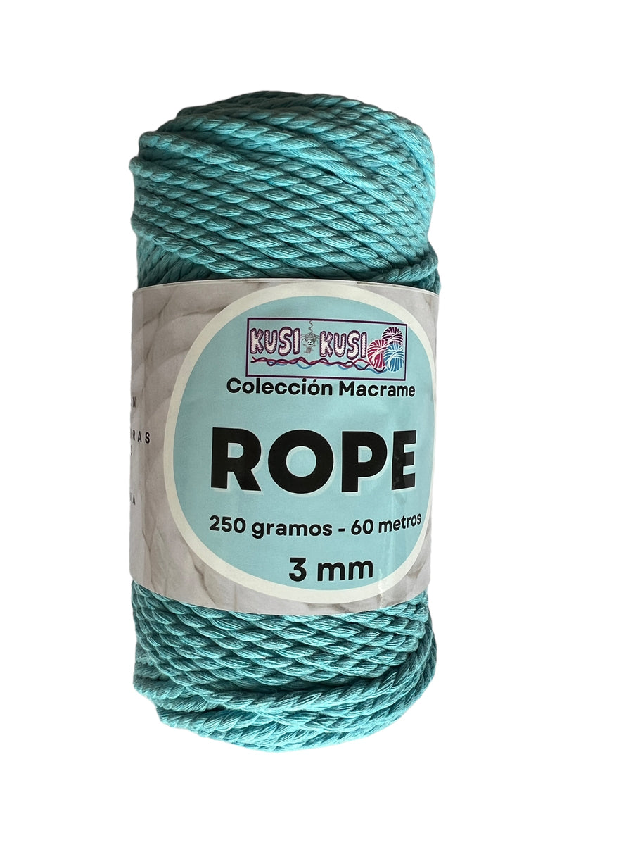 Lana Kusi Kusi Rope/Cuerda Azul Indigo 3 mm # 606