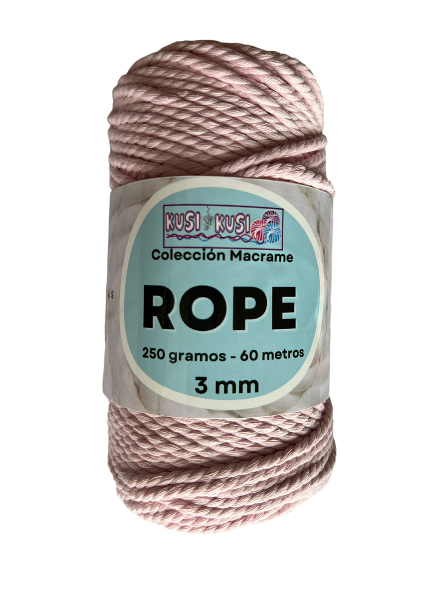 Lana Kusi Kusi Rope/Cuerda Rosado Palo de Rosa 3 mm # 406