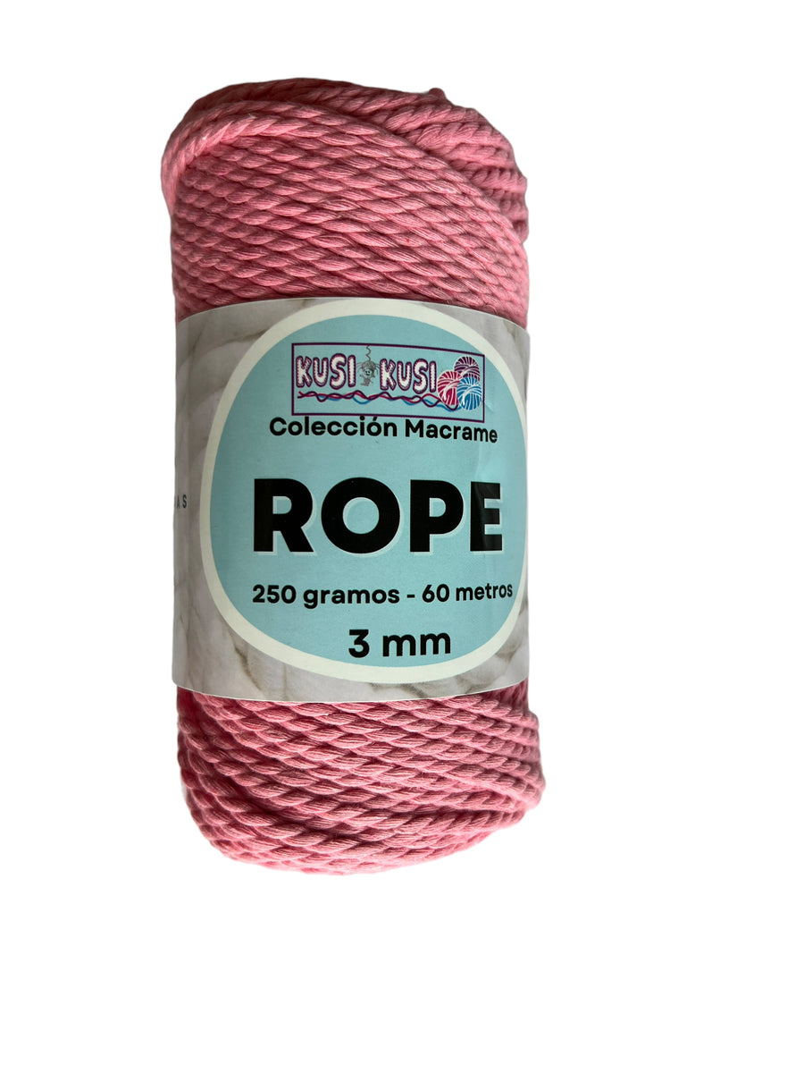 Lana Kusi Kusi Rope/Cuerda Rosado 3 mm # 405