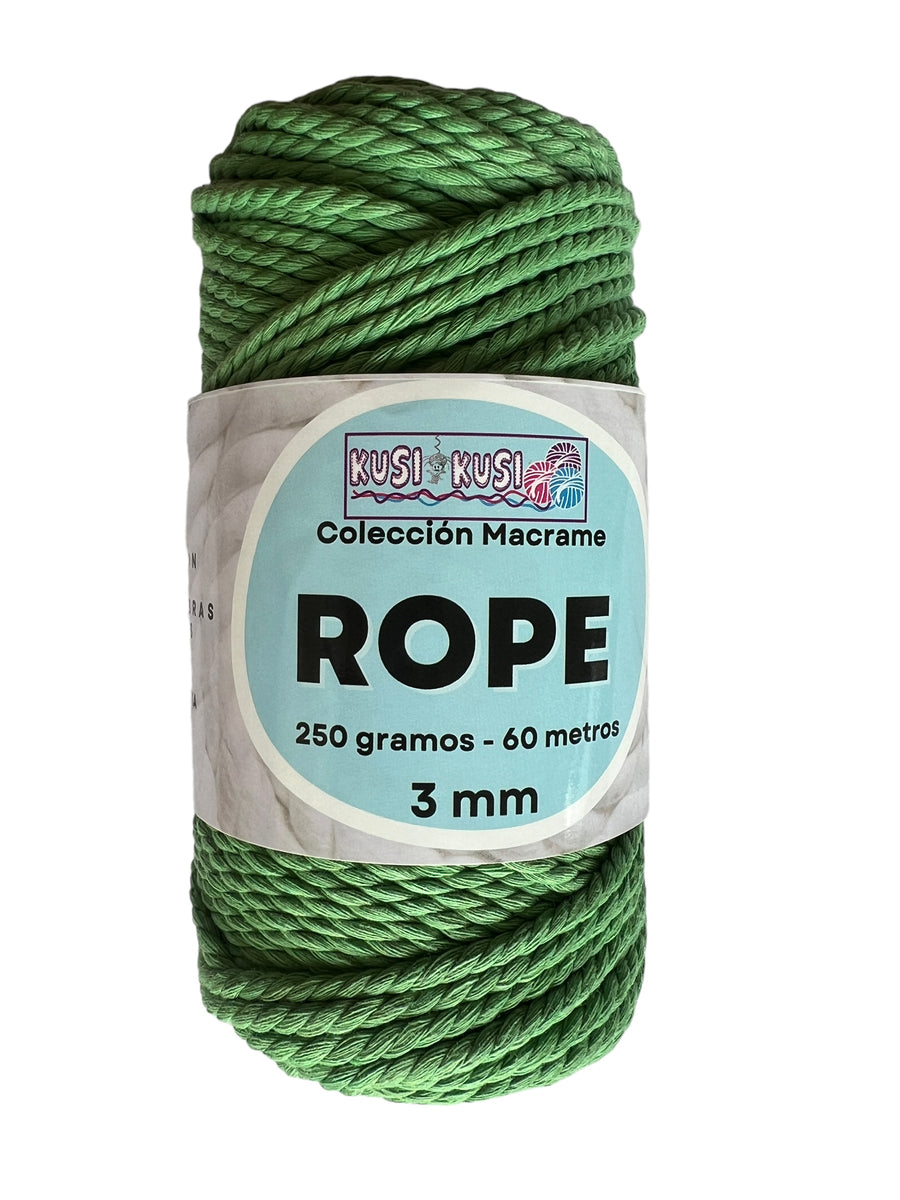 Lana Kusi Kusi Rope/Cuerda Verde 3 mm # 802