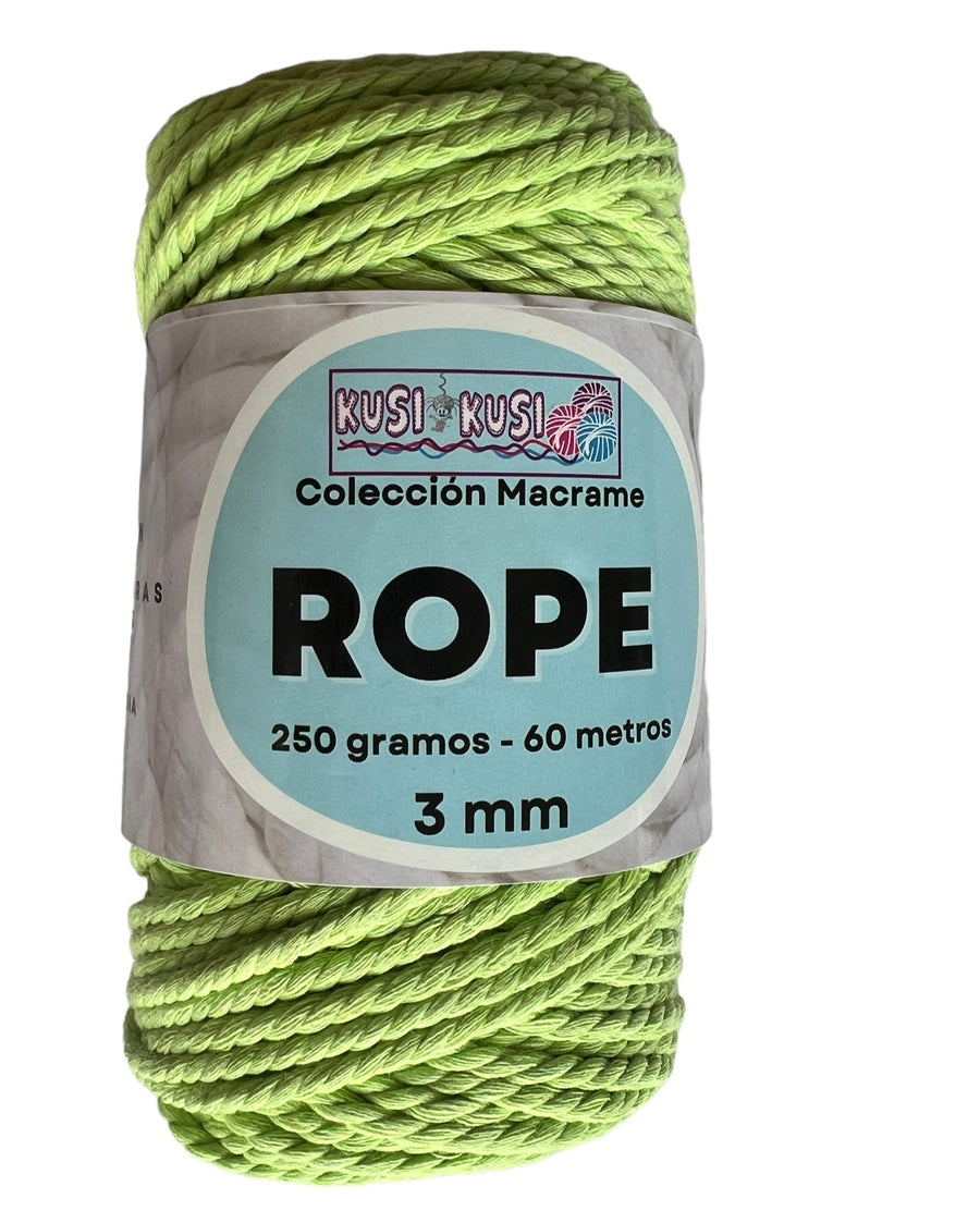 Lana Kusi Kusi Rope/Cuerda Verde Limón 3 mm # 803