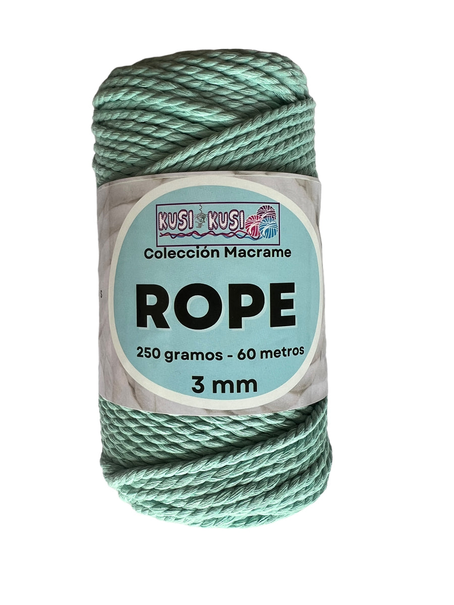 Lana Kusi Kusi Rope/Cuerda Verde Menta 3 mm # 804