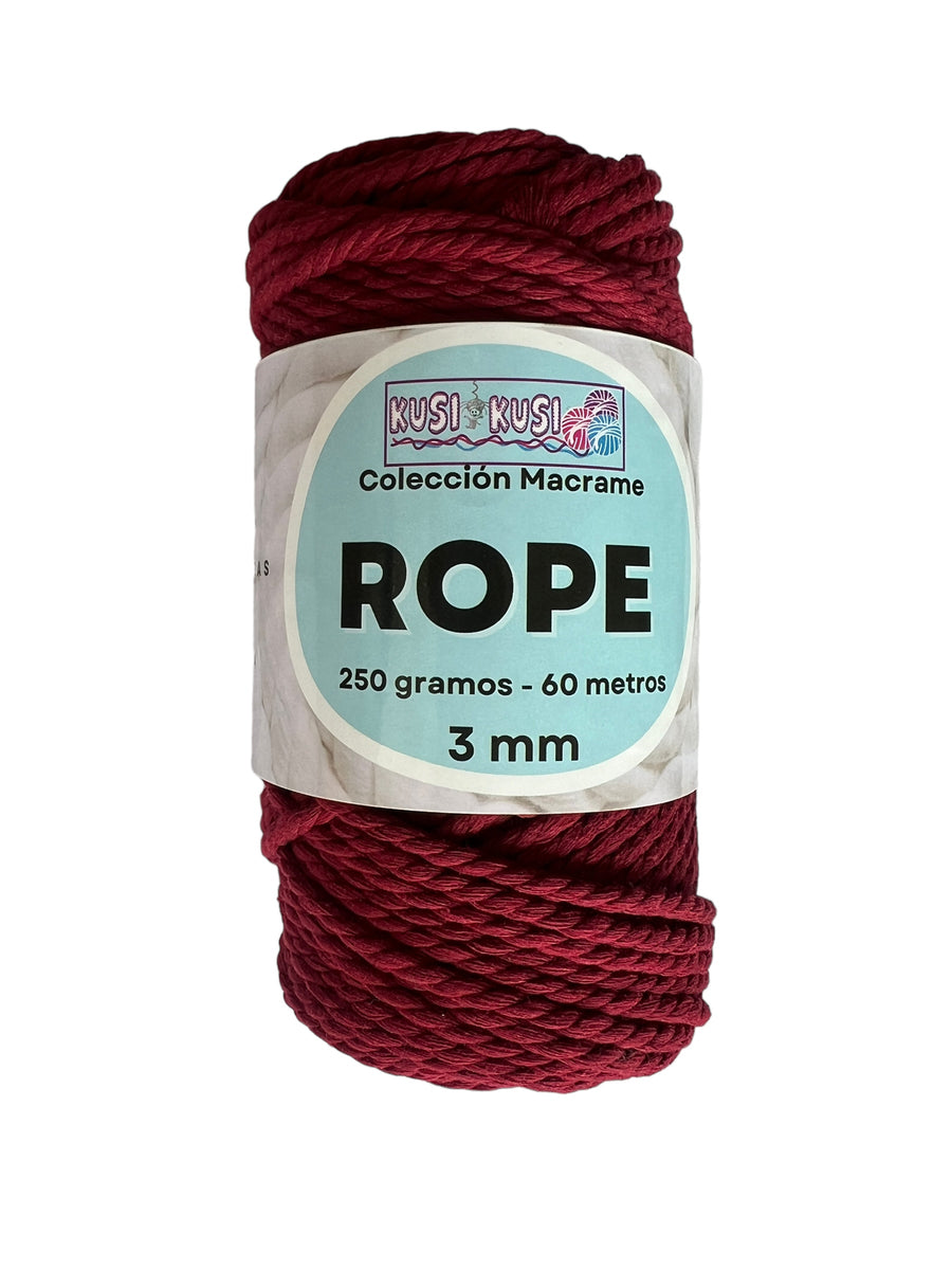 Lana Kusi Kusi Rope/Cuerda Vinotinto 3 mm # 502