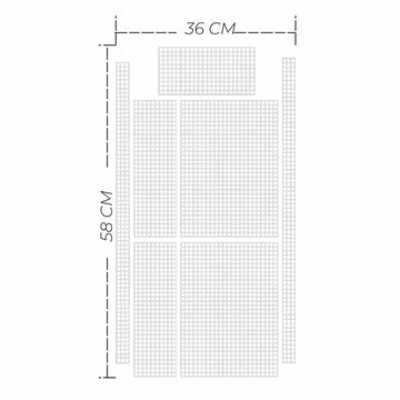 Malla plástica canvas para bolso rectangular (7 piezas)
