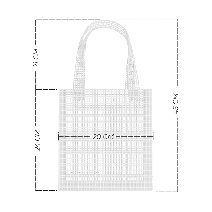 Malla plástica canvas para bolso rectangular (7 piezas)