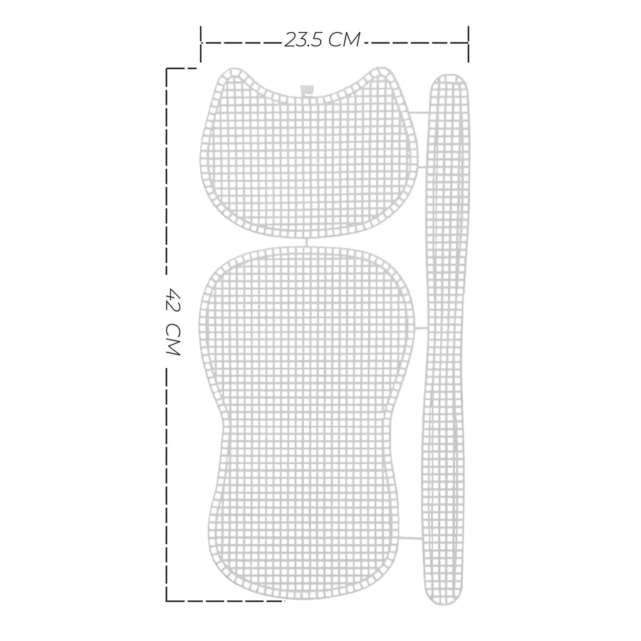 Malla plástica canvas para clutch redondo (3 piezas)