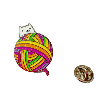 Pin decorativo Bola de lana con Gato
