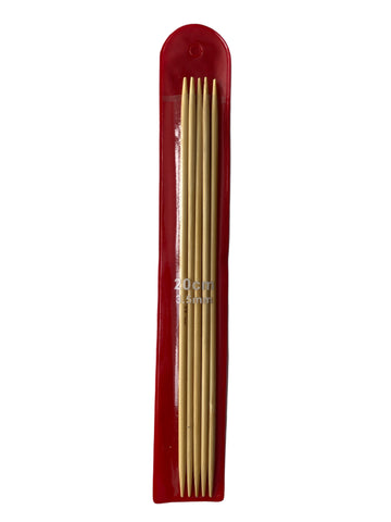 Aguja de tejer en cinco de madera bambú 3.5 mm