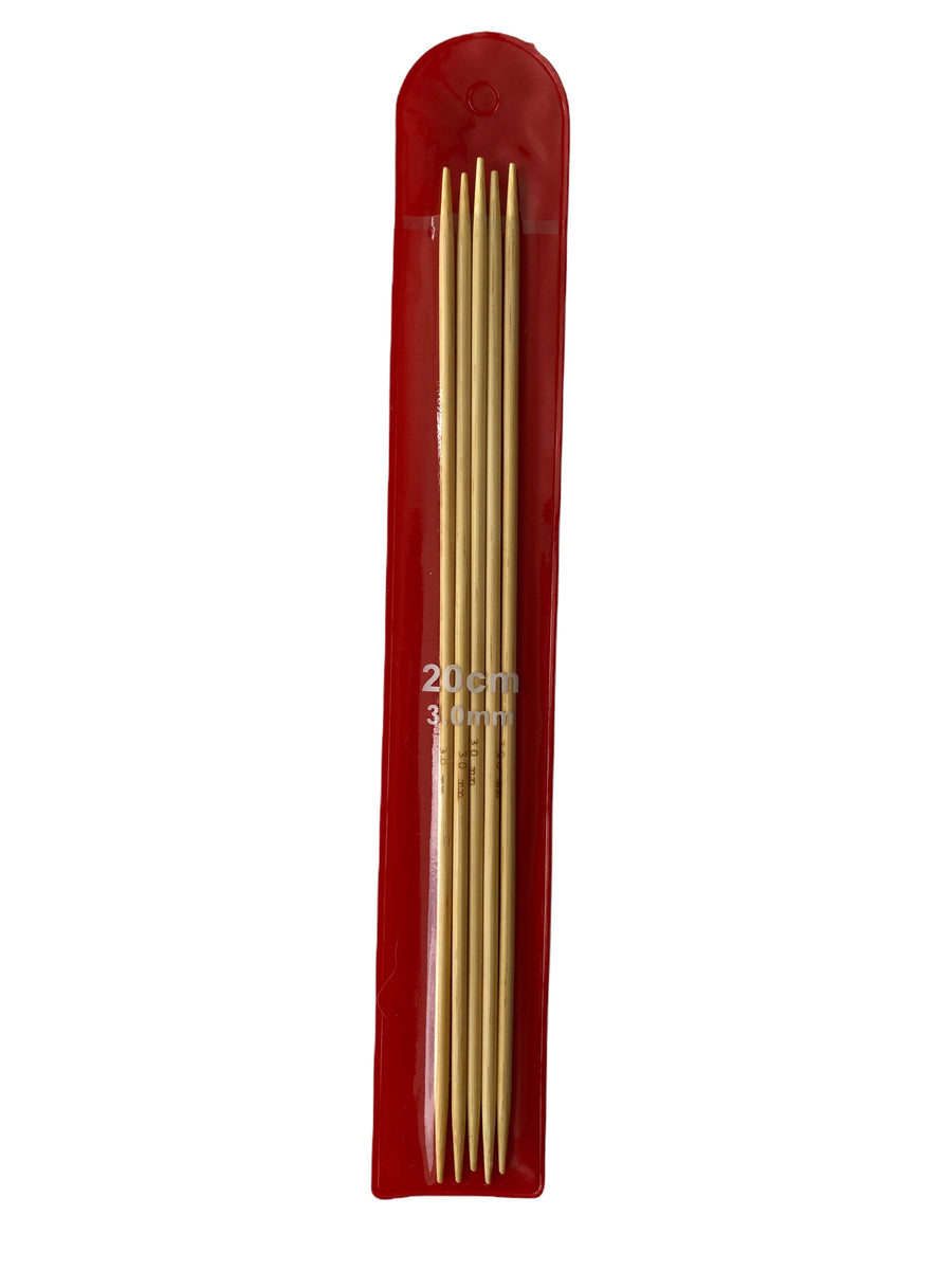 Aguja de tejer en cinco de madera bambú 3 mm