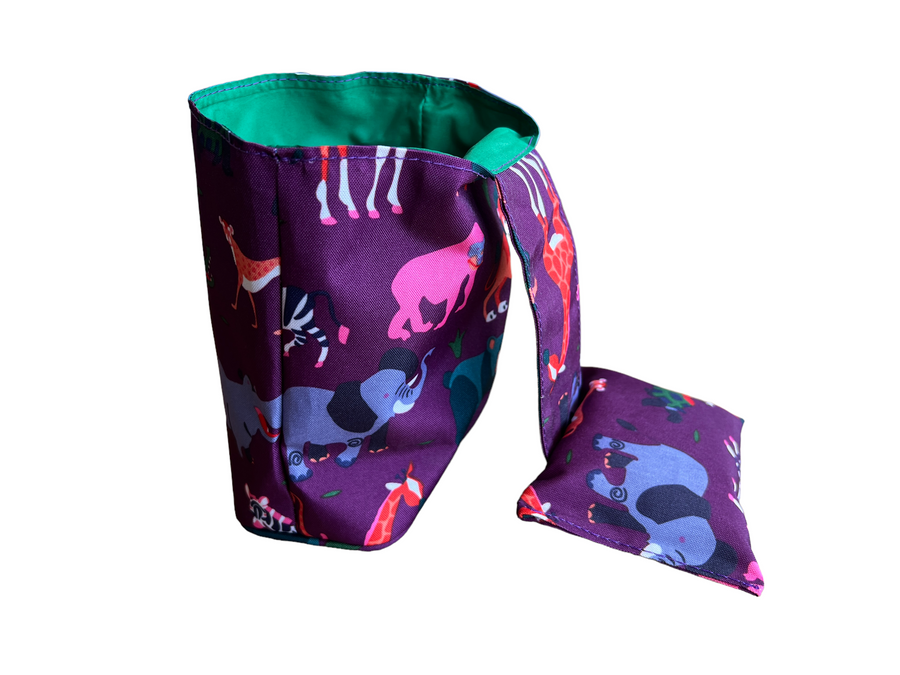 Bolsa Canguro Auxiliar Estampado Animales Morado
