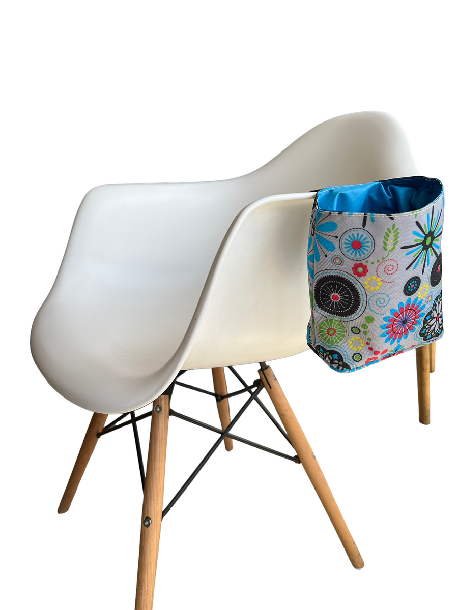Bolsa Canguro Auxiliar Estampado Flor y Mandala Gris