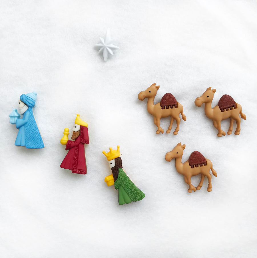 Botones Decorativos Pesebre Combo Reyes Magos