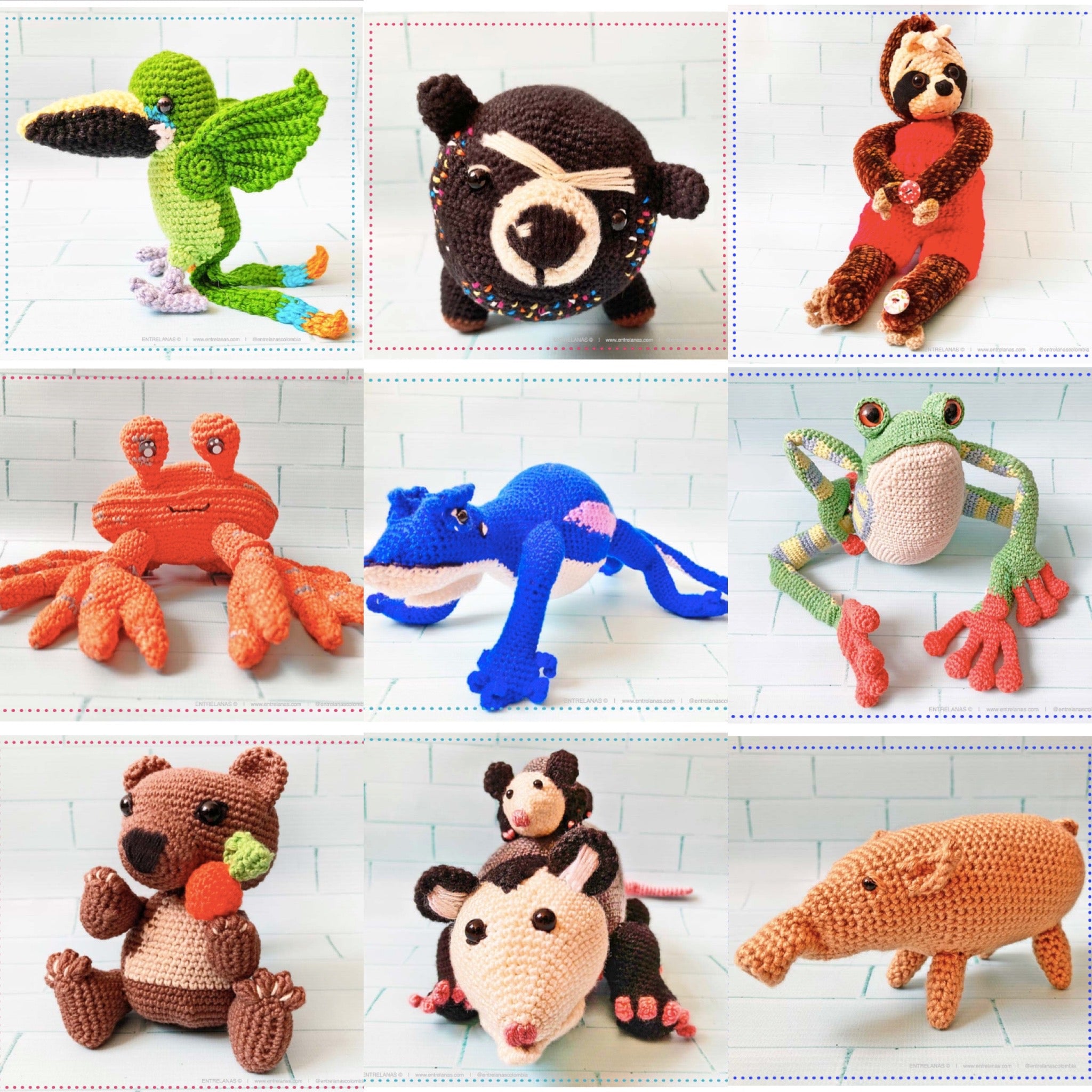 Libro DIGITAL Patrones Amigurumi Fauna Salvaje Colombiana