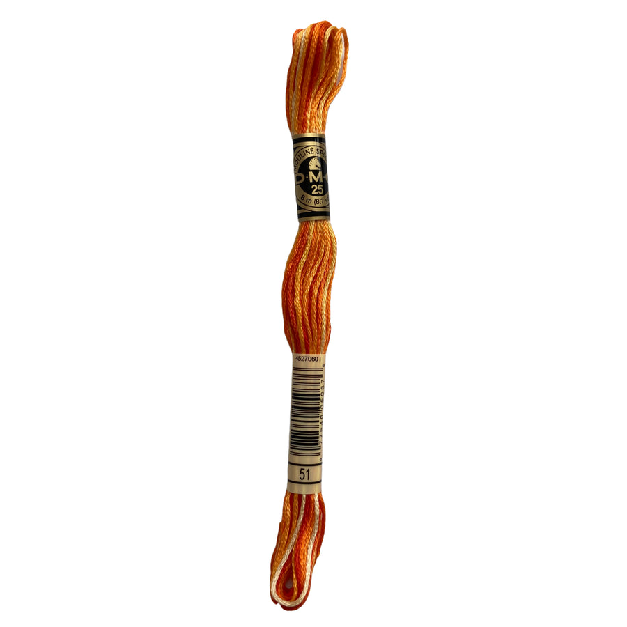 Hilo para Bordar DMC Mouliné Spécial - 51 - Matizado Naranja