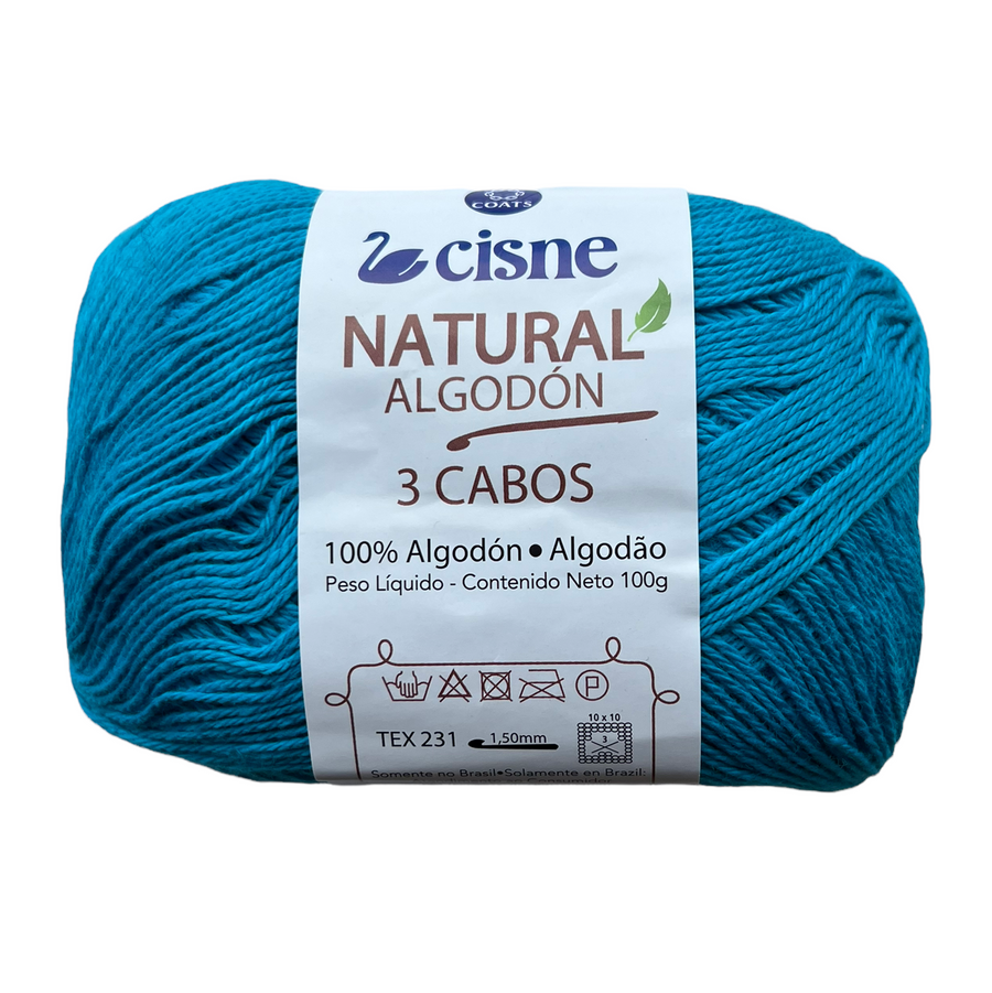 Hilo Cisne Natural Algodón 3 Cabos Azul 1089