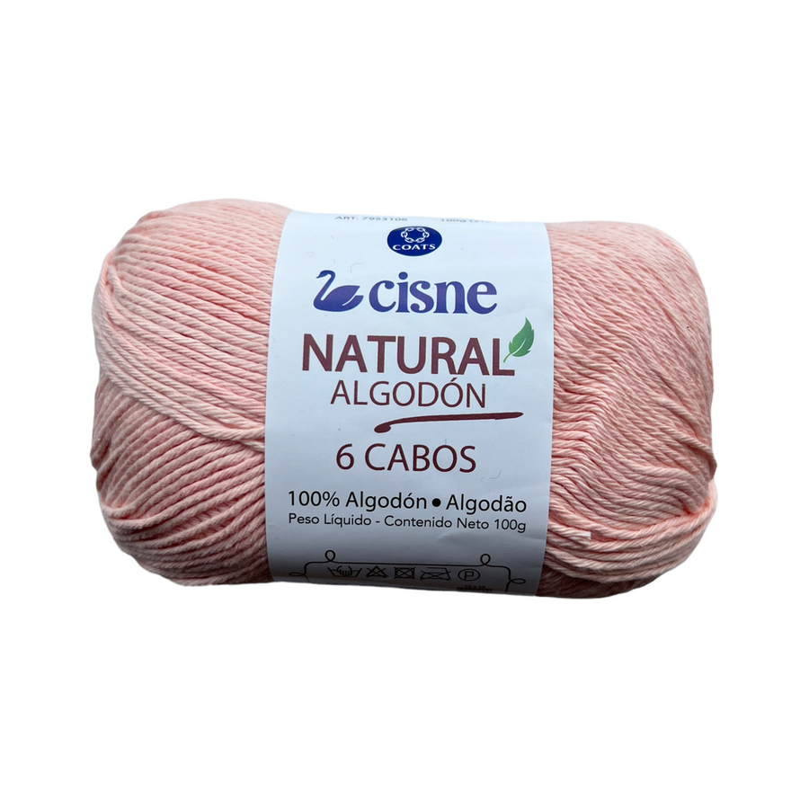 Hilo Cisne Natural Algodón 6 Cabos Rosado Bebe 031