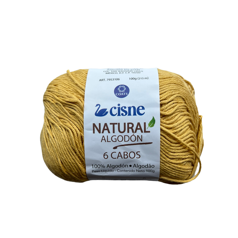 Hilo Cisne Natural Algodón 6 Cabos Amarillo Mostaza 891