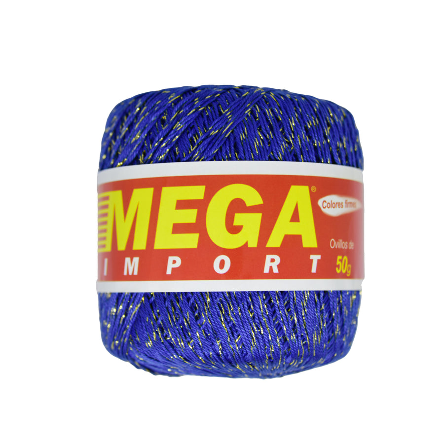 Hilo Crochet Mega Azul con Lurex #2550