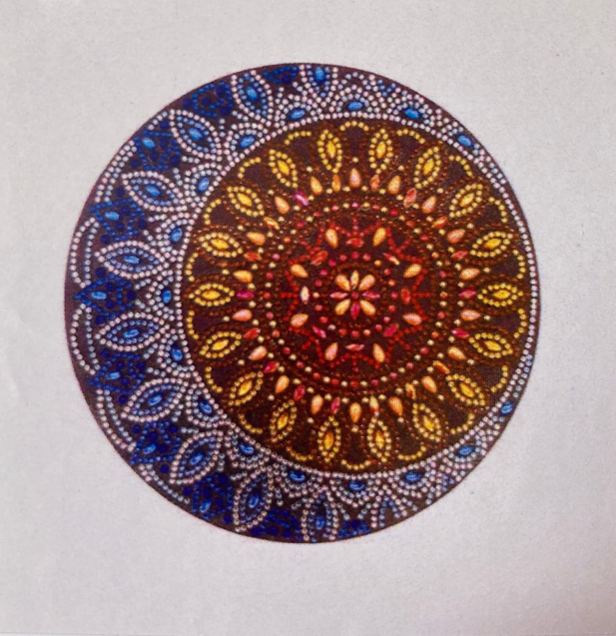 Kit de Pintura con Diamantes 5D - Diamond Paint - Mandala Sol Luna - 30 x 30 cms