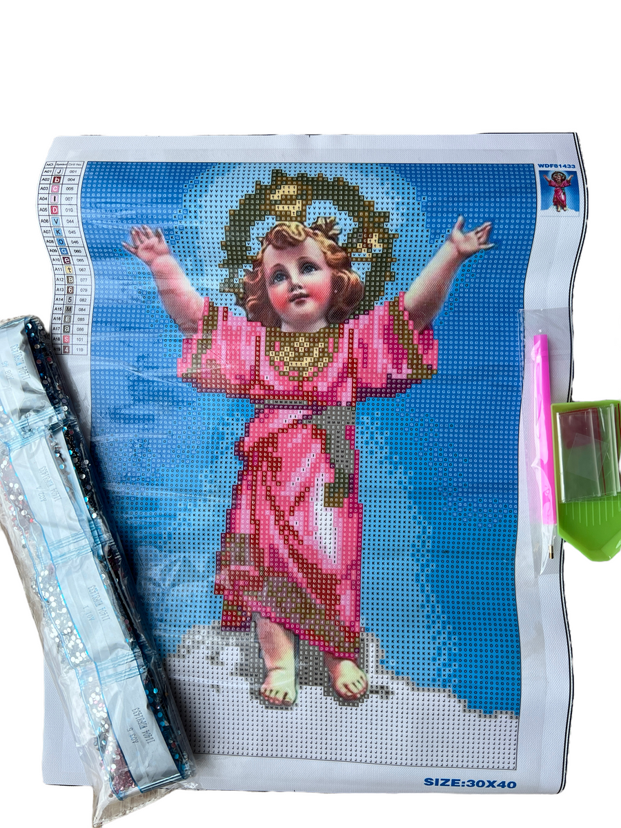 Kit de Pintura con Diamantes 5D - Diamond Paint - Divino Niño - 30 x 40 cms