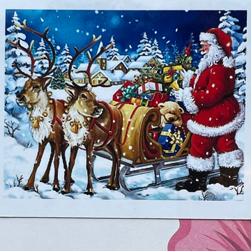 Kit de Pintura con Diamantes 5D - Diamond Paint - Papa Noel Trineo- 30 x 40 cms