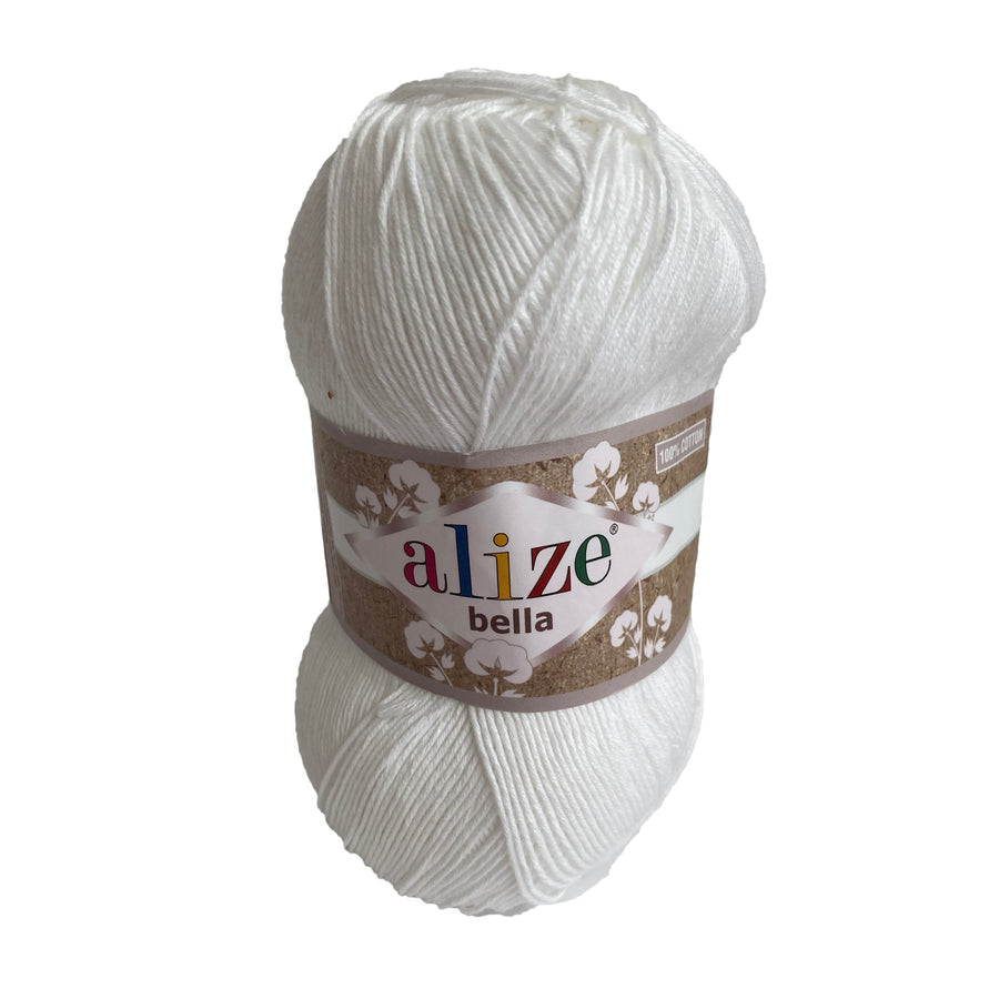 Hilo Alize Bella Unicolor Blanco #055 x 100 gramos