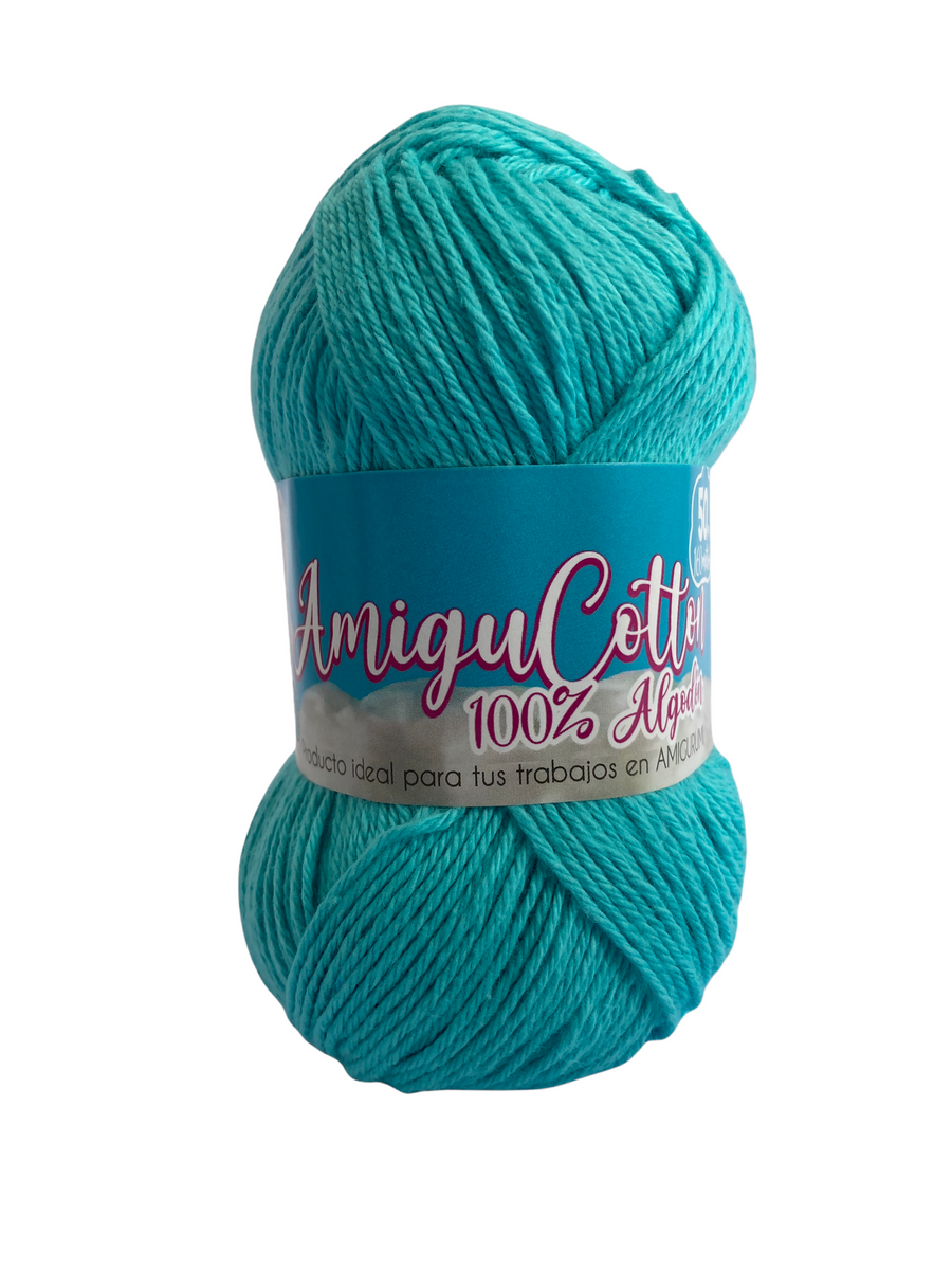 Hilo Grapa Amigucotton Unicolor Azul Aguamarina #23