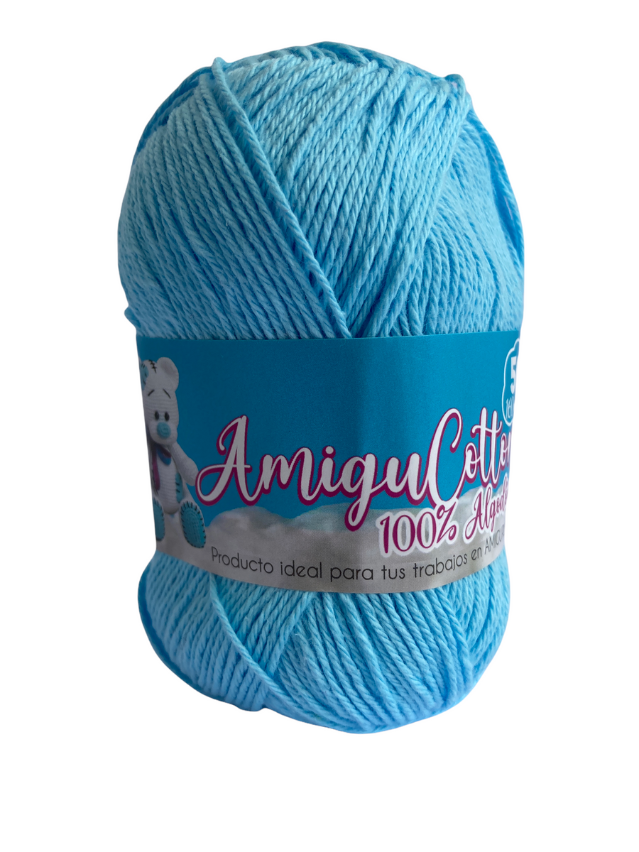 Hilo Grapa Amigucotton Unicolor Azul Bebé #06