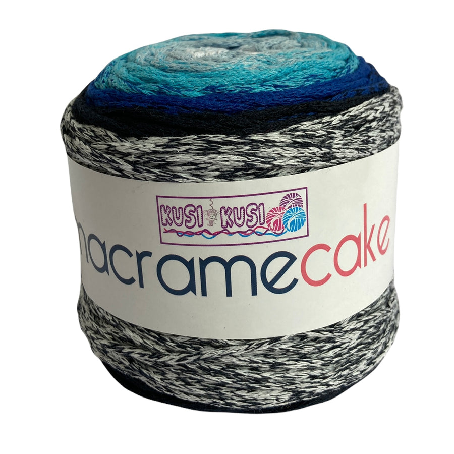 Lana Kusi Kusi Macrame Cake Azul Matizado # 07