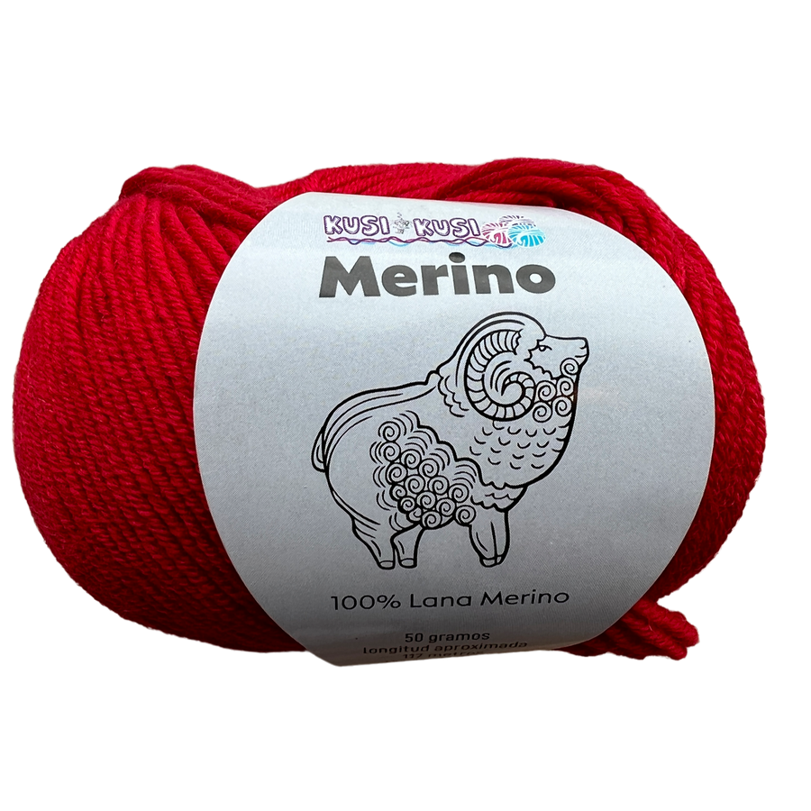 Lanas Kusi Kusi Merino Rojo # 373063