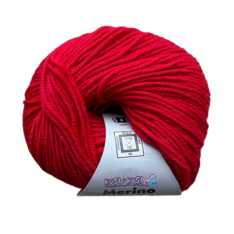 Lanas Kusi Kusi Merino Rojo # 373063