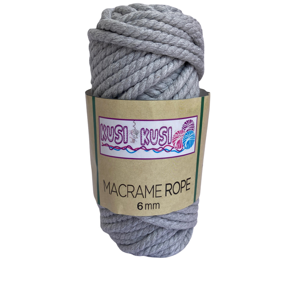 Lana Kusi Kusi Rope/Cuerda Gris Claro 6 mm # 21